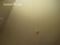 Girl gets licked by her dog
